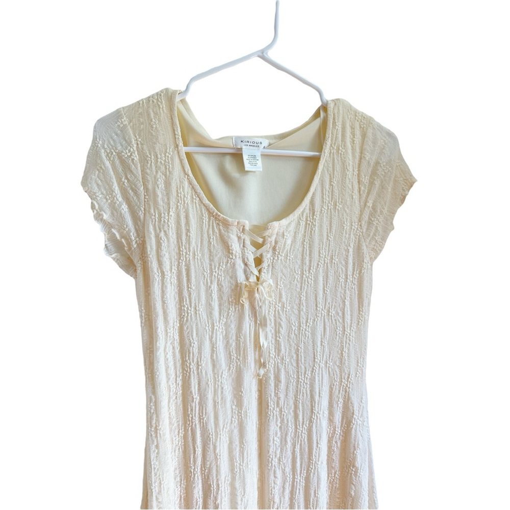 Kirious Cream & White Lace Detail Midi Dress